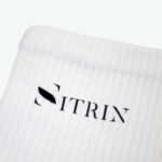 Top detail of the Sitrin 100% cotton white socks.